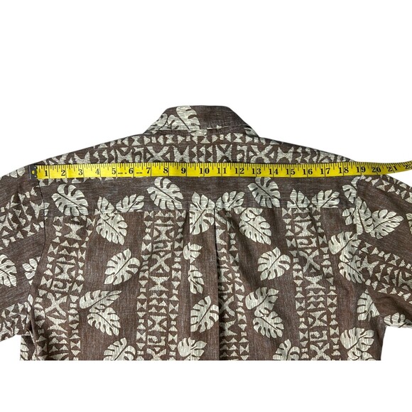 Cooke Street Honolulu Reverse Print Aloha Shirt  Size M  Brown Hawaiian Floral - Picture 6 of 8
